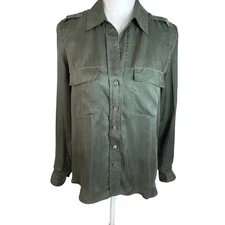 L'AGENCE Lunetta military rayon convertible sleeves rayon light ivy size XS