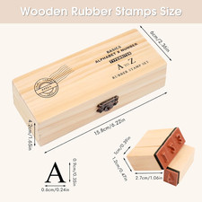 42 Pcs Letter Stamps, Rubber Stamps Alphabet Stamps, Wooden Stamps Number Alp...