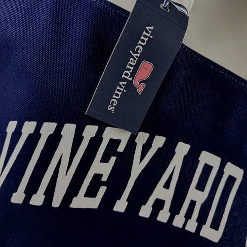 VINEYARD VINES Large Navy Heavy Duty Martha's Vineyard Canvas Tote Bag NEW $118 - Picture 2 of 7
