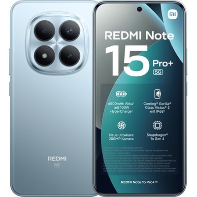 Xiaomi Redmi Note 15 Pro+ 5G/LTE Smartphone 512GB 12GB RAM glacier blue Android