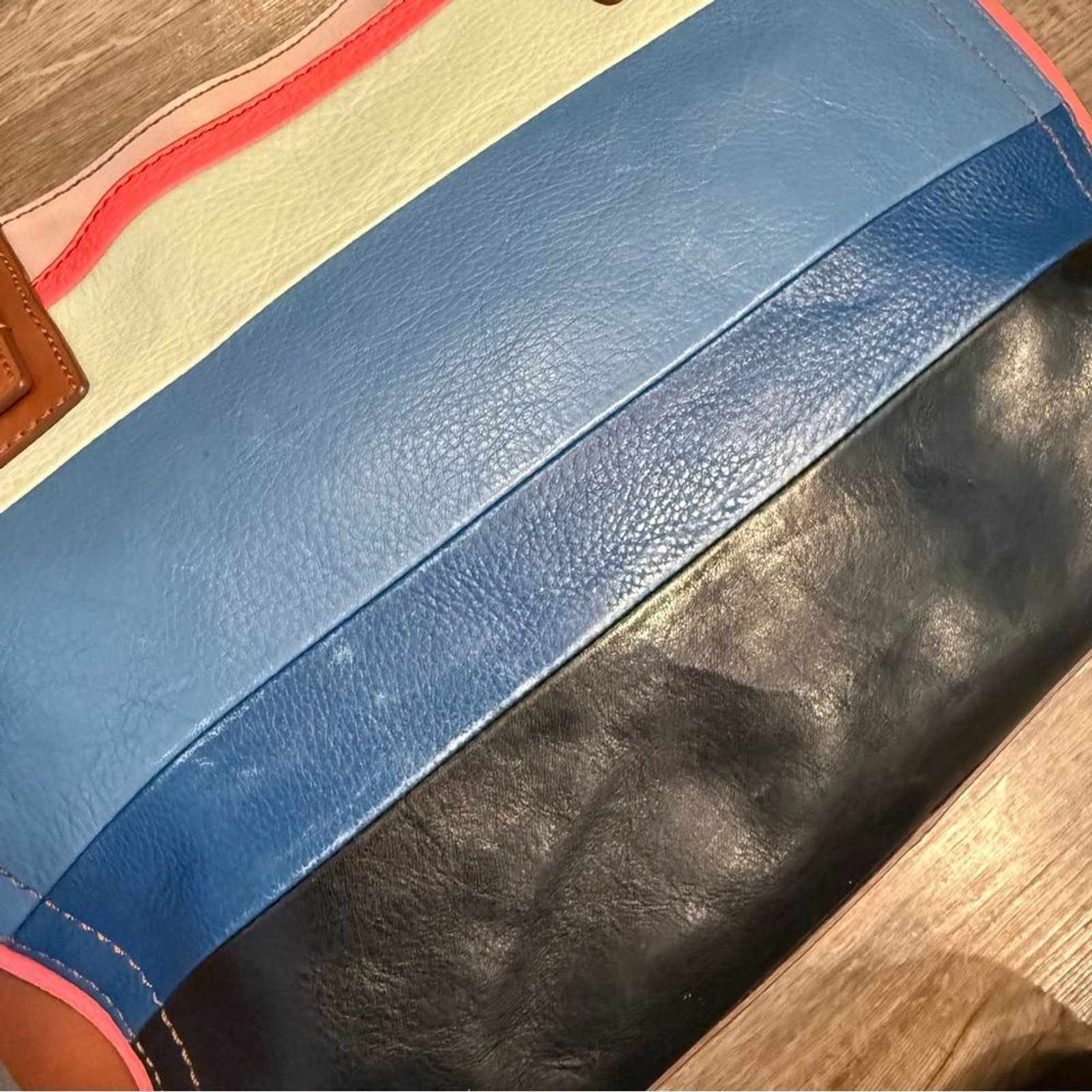 Fossil Emma Multicolor Patchwork Leather Tote Sho… - image 9