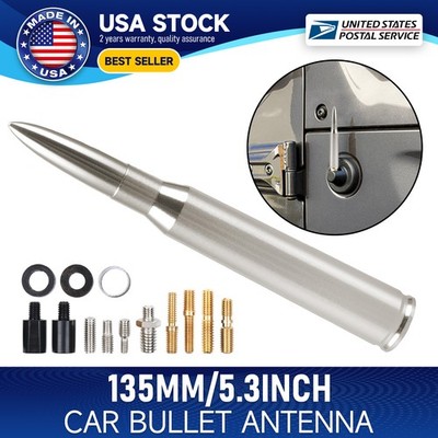 Gunmetal Silver 5.3''Car Bullet Antenna Radio FM Antena For Dodge Ram 1500 09-10