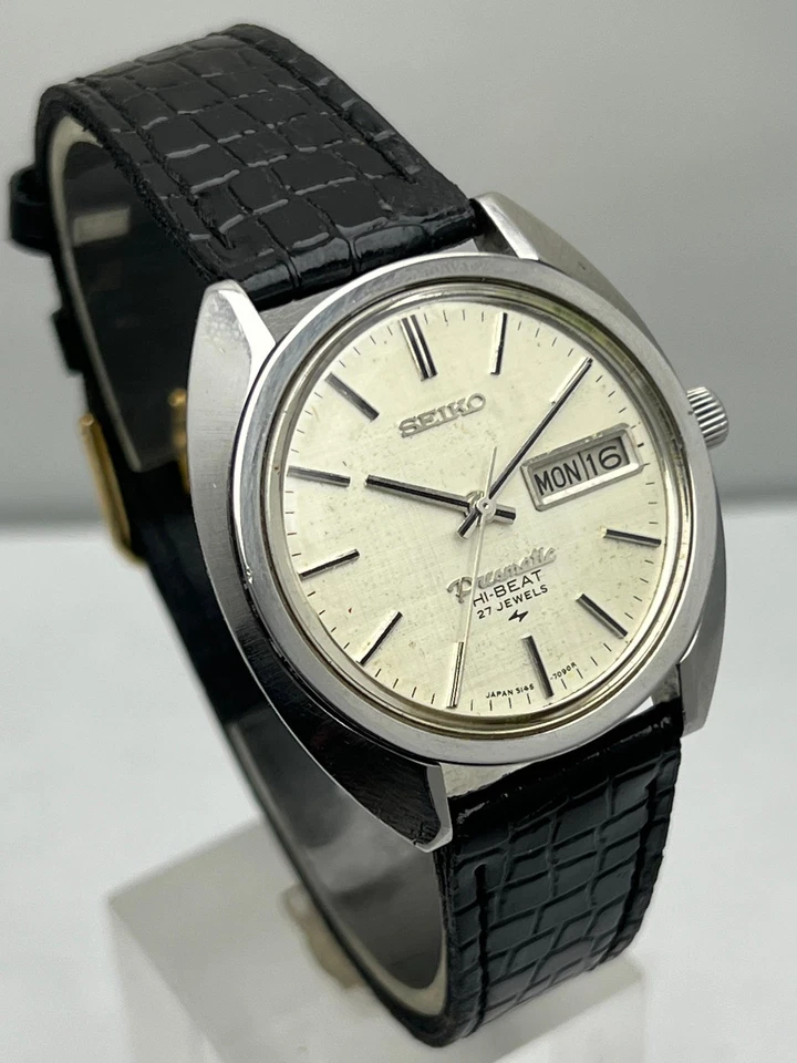 Reloj automático para hombre Seiko Presmatic Hi-Beat 5146-7090 años 60 esfera plateada 27J Foto 3 de 4