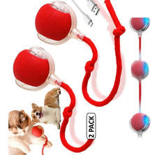 2Pcs Automatic Rolling Ball Smart Cat Dog Toy Electric Self-moving Kitten Game n