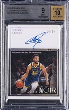 2020-21 PANINI NOIR COLOR AUTOS #26 STEPHEN CURRY #/25 BGS 9 AUTO 10