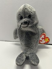 Vintage 1998 Ty Beanie Babies Slippery Seal Plush Stuffed Animal Small Gray Toy