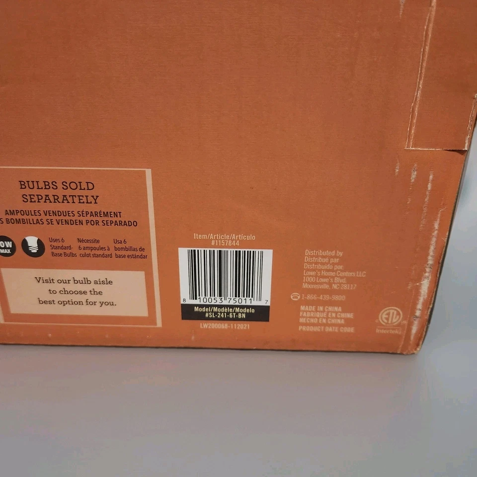 Allen + roth 5,8 футов x 9 дюймов x 5,1 дюйма 6-светлая матовая стальная гусеничная планка Montgomery - Изображение 4 из 4