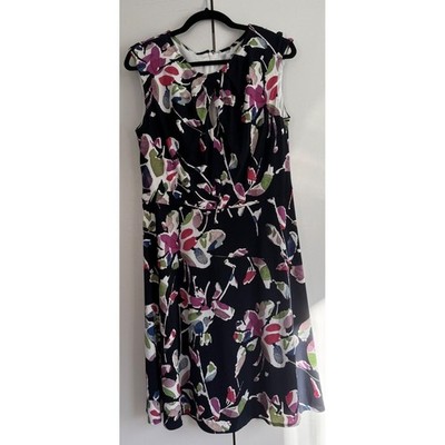 Wisp Ceena Jersey Dress Navy Floral Pleated Keyhole Sleeveless Size 14 92682-739 | eBay Wisp Ceena Jersey Dress Navy Floral Pleated Keyhole Sleeveless Size 14 92682-739 | eBay