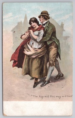 Romantisches irisches Paar The Boy Wid The Way Wid Him Lawrence Dublin Postkarte 1905
