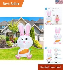 6 FT Weatherproof Easter Bunny with Carrot - Illuminated Outdoor Decoration