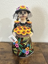 New Year Sale!-Lupita Catrina Doll-Black Dress w/Bright Flowers