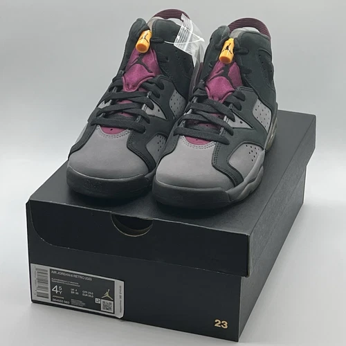 Sneakers Air Jordan 6 Retro GS nere bordeaux 384665 063 4 5 anni