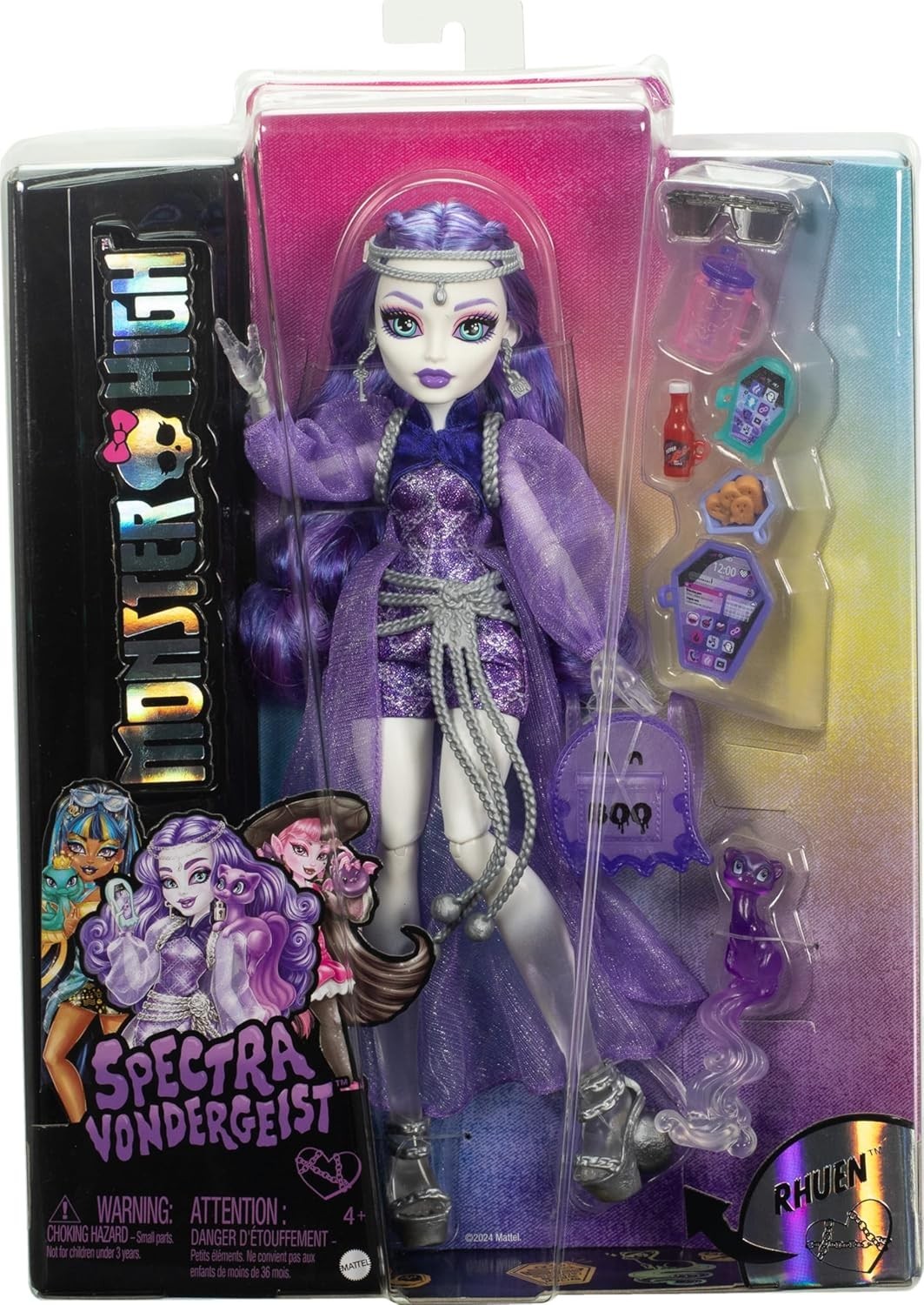 Poupée Monster High Spectra Vondergeist figurine de collection gothique avec furet Rhuen