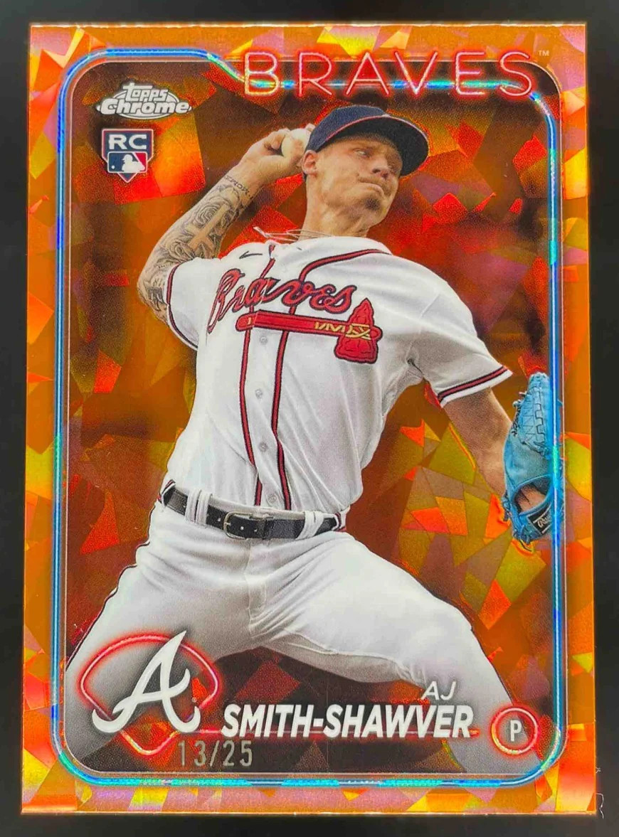 2024 Topps Chrome Sapphire Chrome Orange Refractor #117 AJ Smith-Shawver RC /25