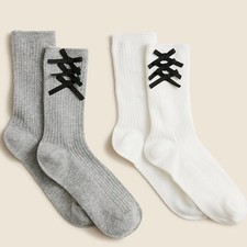 J Crew Girls' bow trouser socks two-pack small