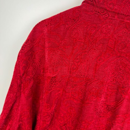 Liz & Me Catherines Red Paisley Button Down Shacket Size 4X (30/32W) Boho Casual - Picture 4 of 9