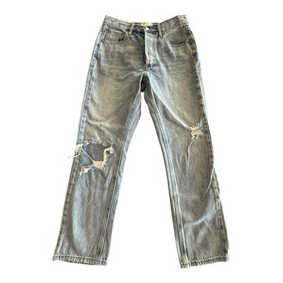 Twelve by Twelve Jeans Womens 26 Distressed High Rise Straight Leg Denim Grunge