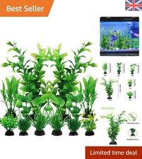 10-Piece Artificial Aquarium Plant Set - Green Fish Tank Decor for Safety