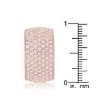 Wide 7 Row Cigar Band Cubic Zirconia Rose Gold Plated Cocktail Ring Size 9 — photo 6