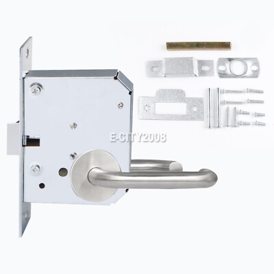 Privacy Door Security Entry Lever Stainless Steel Mortise Handle Lock kit USA