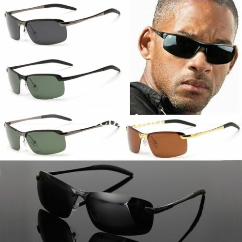 SCHWARZ Neu 100 % UV400 Herren Polarisiert Fahren Outdoor Sport Sonnenbrille BRILLE - Bild 1 von 3