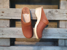 Swedish Clogs Troentorp Da Vinci Brown Suede Size US Womens 8 / EU 38