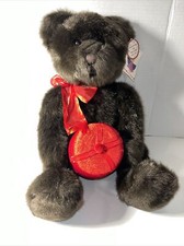 Gund Zales Bear Brown Jointed Stuffed Animal Plush Red Velvet Gift Jewelry Box