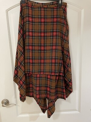 Vivienne Westwood Red/Brown Plaid Skirt Size 8 Used From