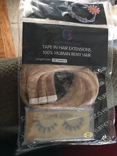 Tape In Extensions~Dirty/Bleach Blonde Highlights ~20oz 50g Human Remy Hair NIP