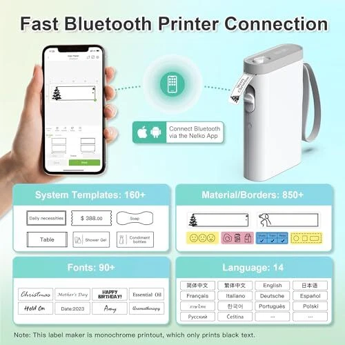 Bluetooth Label Maker P21 with Wireless White Tape for Home & Office Organization  