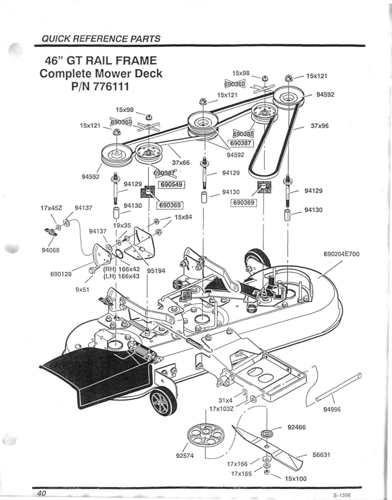 Tractor Reference Manual 2000 Murray Lawn Mower Deck Parts V2 62