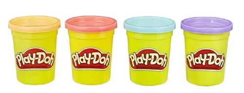 NEW HASBRO PLAY-DOH 4 PACK - ORANGE, PINK, BLUE & PURPLE E4869 - Picture 2 of 2