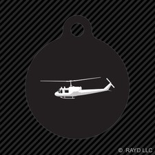 UH-1 Iroquois Huey Keychain Round with Tab dog engraved many colors helicopter