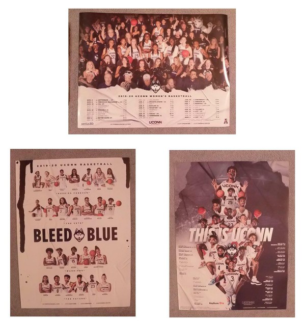 2019-20 UCONN MENS & WOMENS BASKETBALL SEASON SCHEDULES - 3 POSTERS - FREE SHIP | eBay