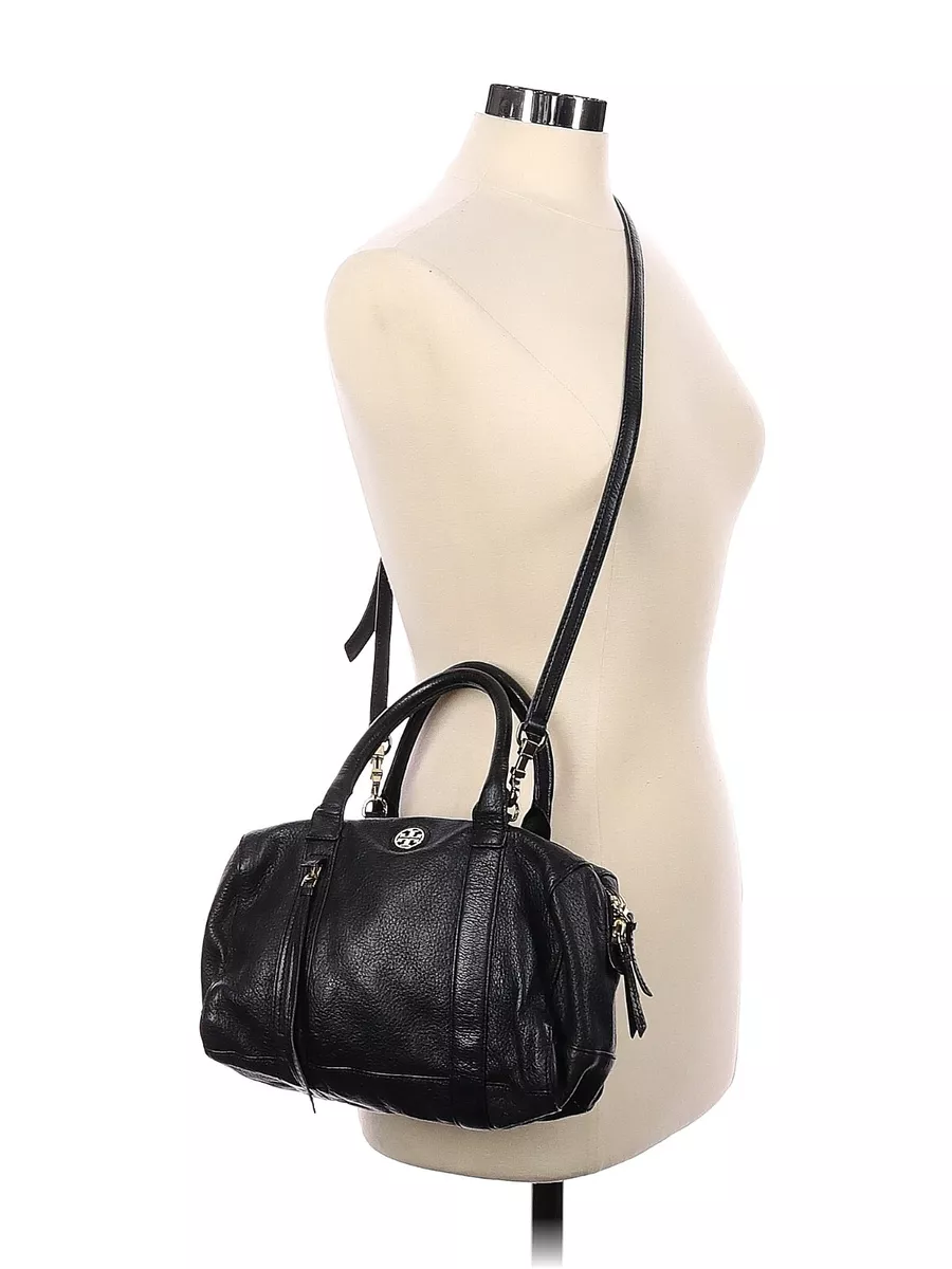 TORY BURCH Brody Black Leather Small Satchel Duffel Crossbody Bag