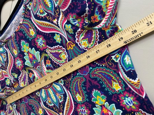 Talbots Womens Long Sleeve Paisley Tee Shirt Size Large Boho Floral Multicolor - Picture 19 of 24