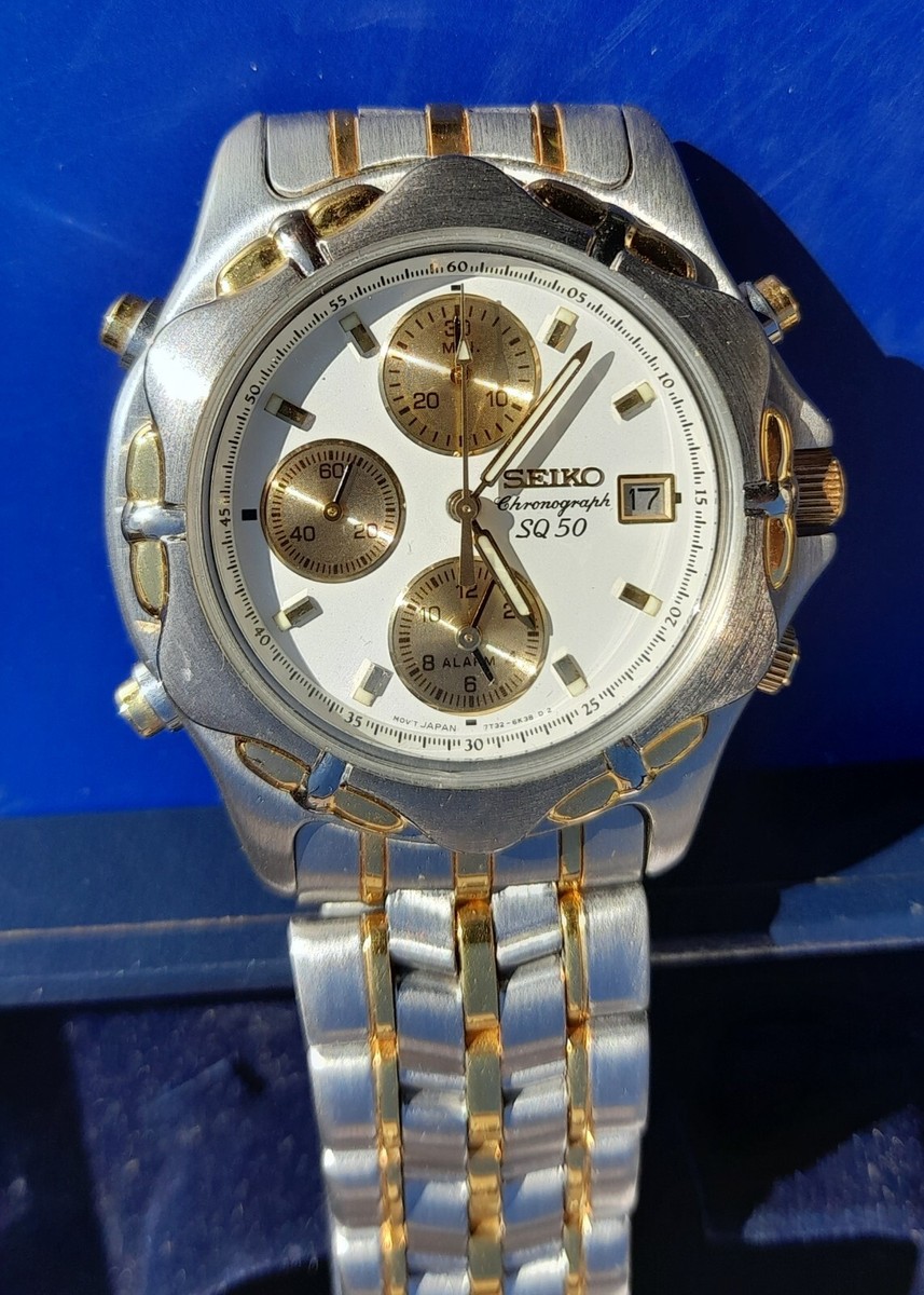 激レア セイコ SEIKO 7T32-F101 クロノグラフ シルバー ゴールド 激レア セイコ SEIKO 7T32-F101 クロノグラフ シルバー ゴールド