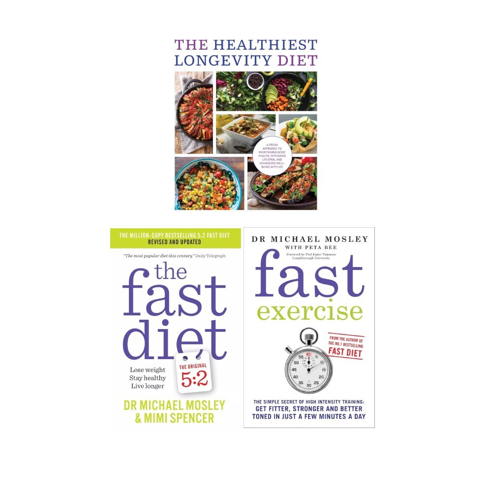 The Fast Diet, Fast Exercise,Healthiest Longevity Diet 3 Books Collection Set