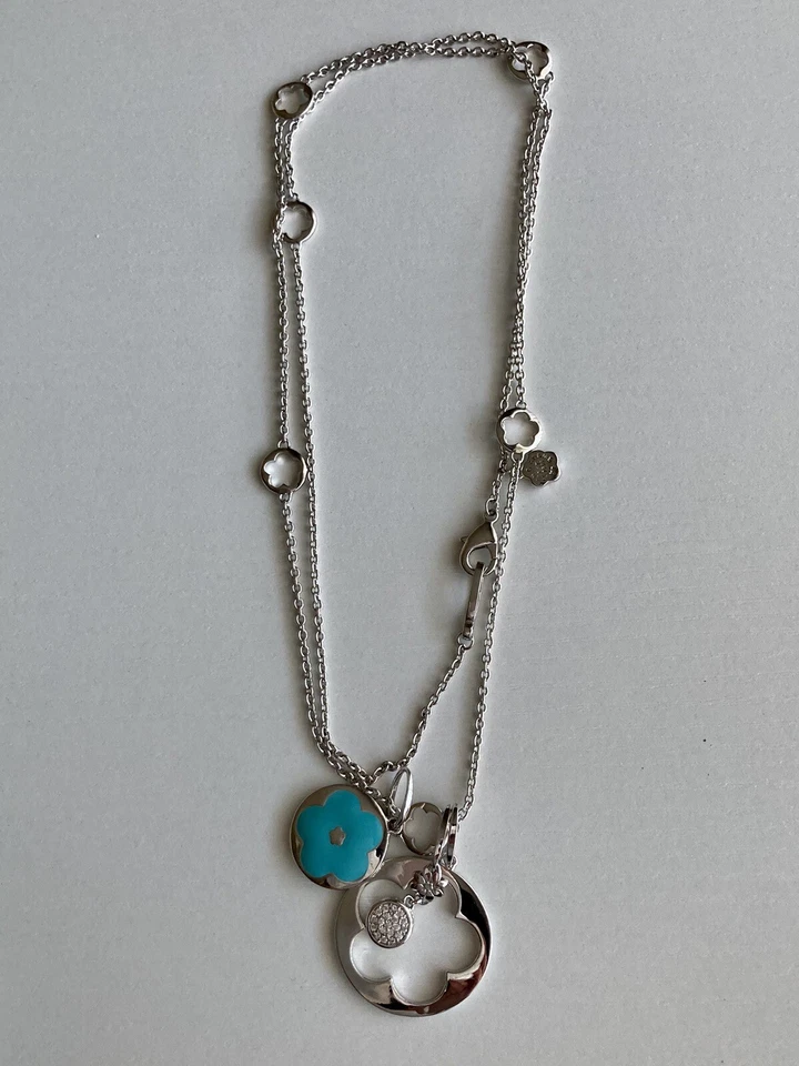 QVC Lauren G Adams Floral Days Turquoise Enamel Station Necklace Sold Out $180 - Image 2 of 4