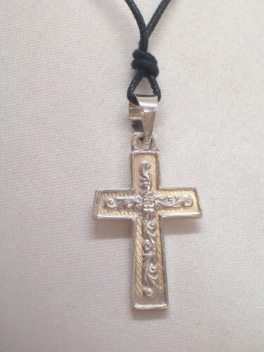 Cross Silver 925 - Crucifix Cross - Pendant With Choker IN Cord