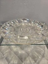 Vintage 1950s Federal Carnival Glass Iridescent Deviled Egg Platter...Holidays 