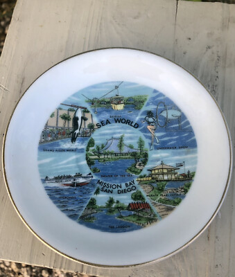 Vintage Kelvin Treasures Seaworld Souvenir Collector Plate 5.5  made Japan 1975