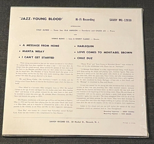 OLA HANSON - Jazz-Young Blood ~ SAVOY 12030 {dg orig} MINT SEALED w/Burke -RARE - Picture 2 of 2