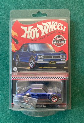 HOT WHEELS EXCLUSIVE 1972 SKYLINE H/T 2000 GT-R RED LINE CLUB W/Button