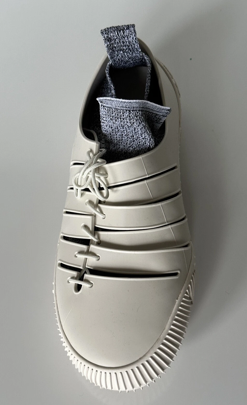 Sneakers da arrampicata Bottega Veneta Tech maglia gomma bianca 8 US 658725 IT NUOVE CON SCATOLA $750