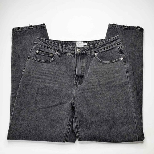 Straight Leg Jeans Black Denim Size 