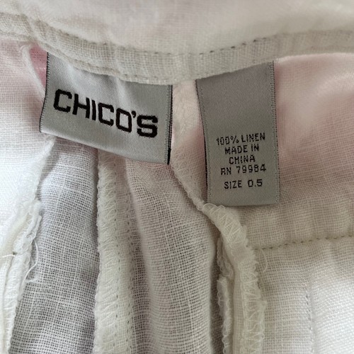 Chico's weiße Leinen Caprihose Größe 0,5 (USA Größe 6) - Bild 7 von 13
