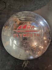 Plymouth Hubcap Chrome Red Ship Logo Wheel Cover Vintage Original Man Art Cave