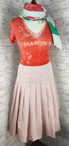 Zestaw Spódnica damska T-shirt Tkanina 36 Różowa Spódnica składana Tulipany Midi Spódnica składana Kwiaty - Zdjęcie 1 z 9