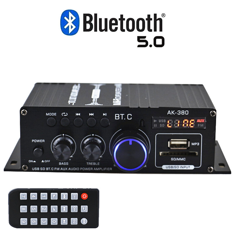 800W Bluetooth Power Digital Amplifier HIFI FM Audio Home Car With Remotes USA